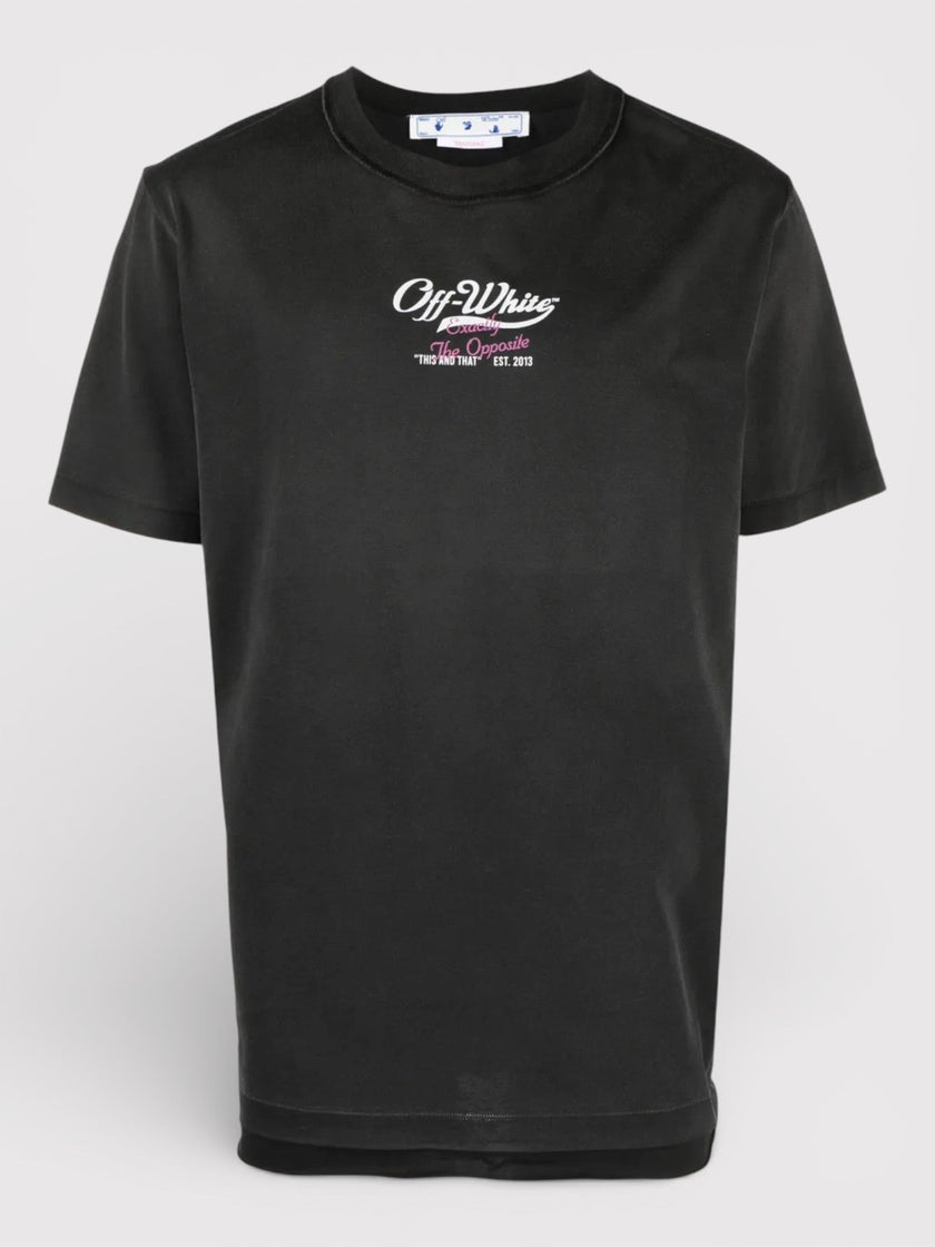 Off-White Wave Off Raw Slim Short Sleeve Tee Black