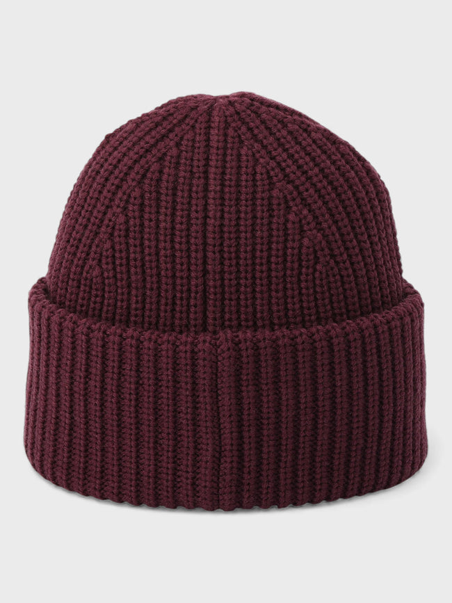 Coach Woven Patch Beanie Oxblood