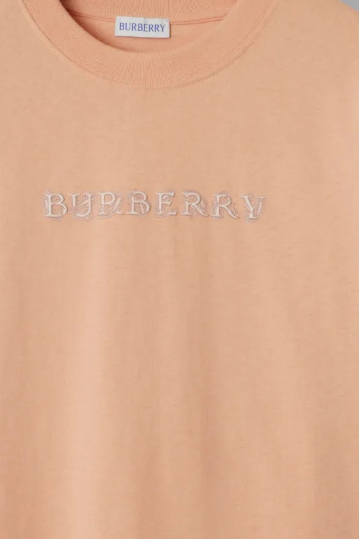 Paisley Logo Print T Shirt Bloom Pink
