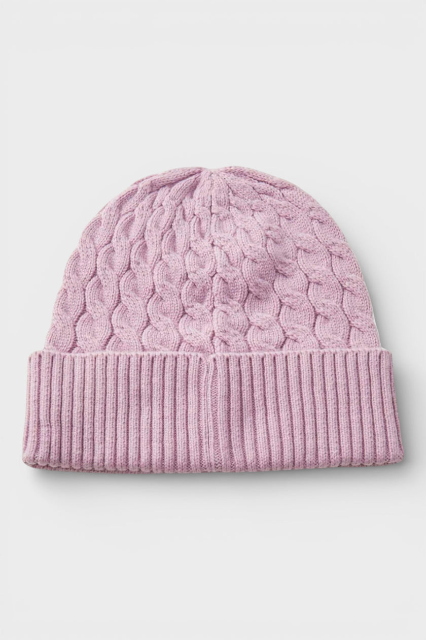 Cable Beanie & Gloves Gift Set Faded Pink