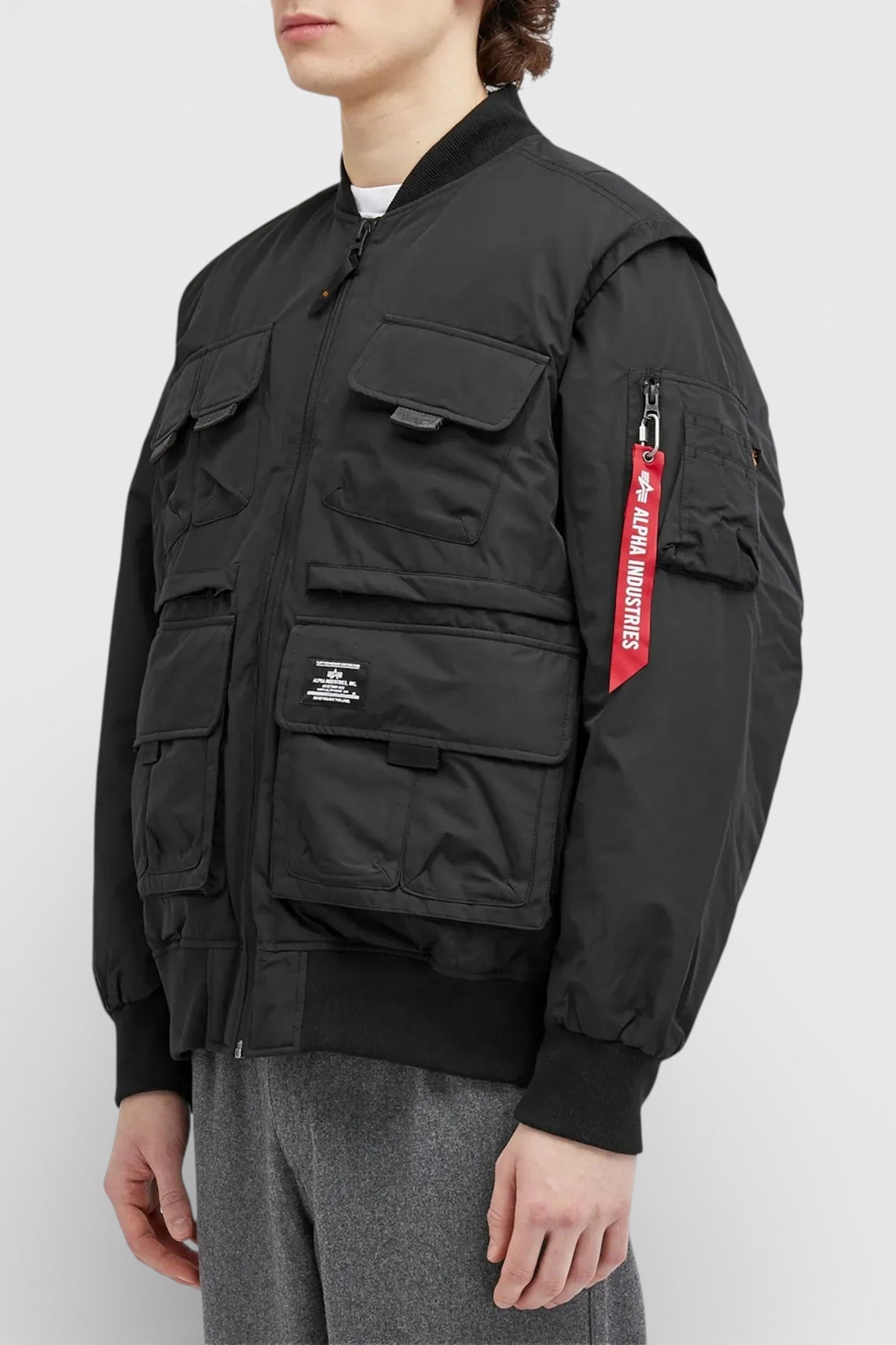 Alpha Industries Men's Multi Pocket Flight Jacket Black
