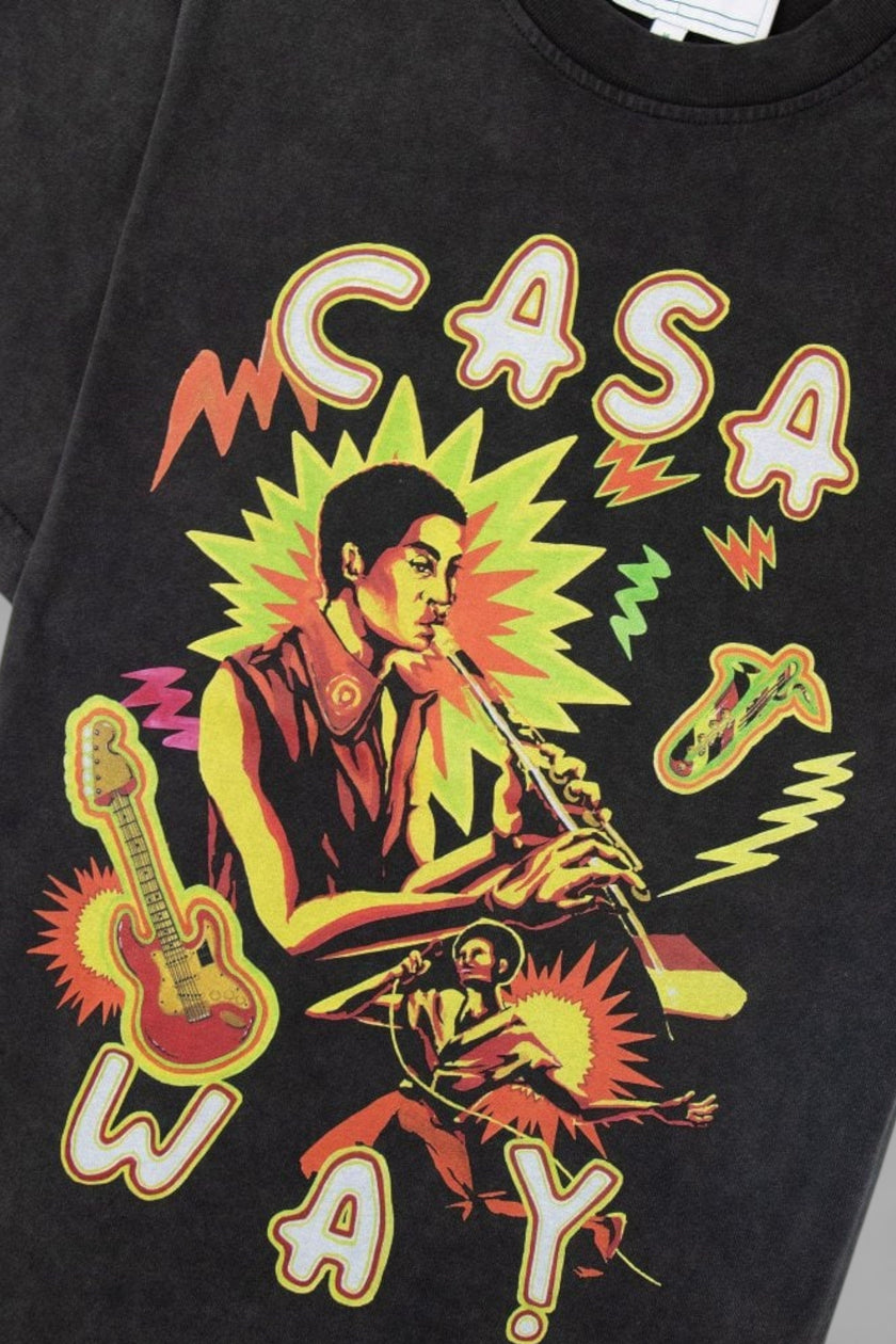 Printed T-Shirt Music For The People Faded Black
