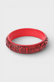 Gucci FW 2019 Dragon Engraved Wooden Bangle Red
