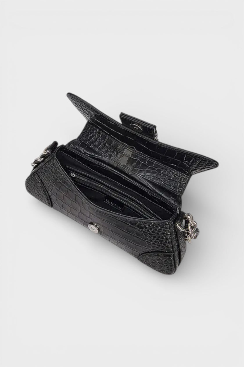 Lindsay Leather Shoulder Bag Black