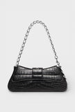 Lindsay Leather Shoulder Bag Black