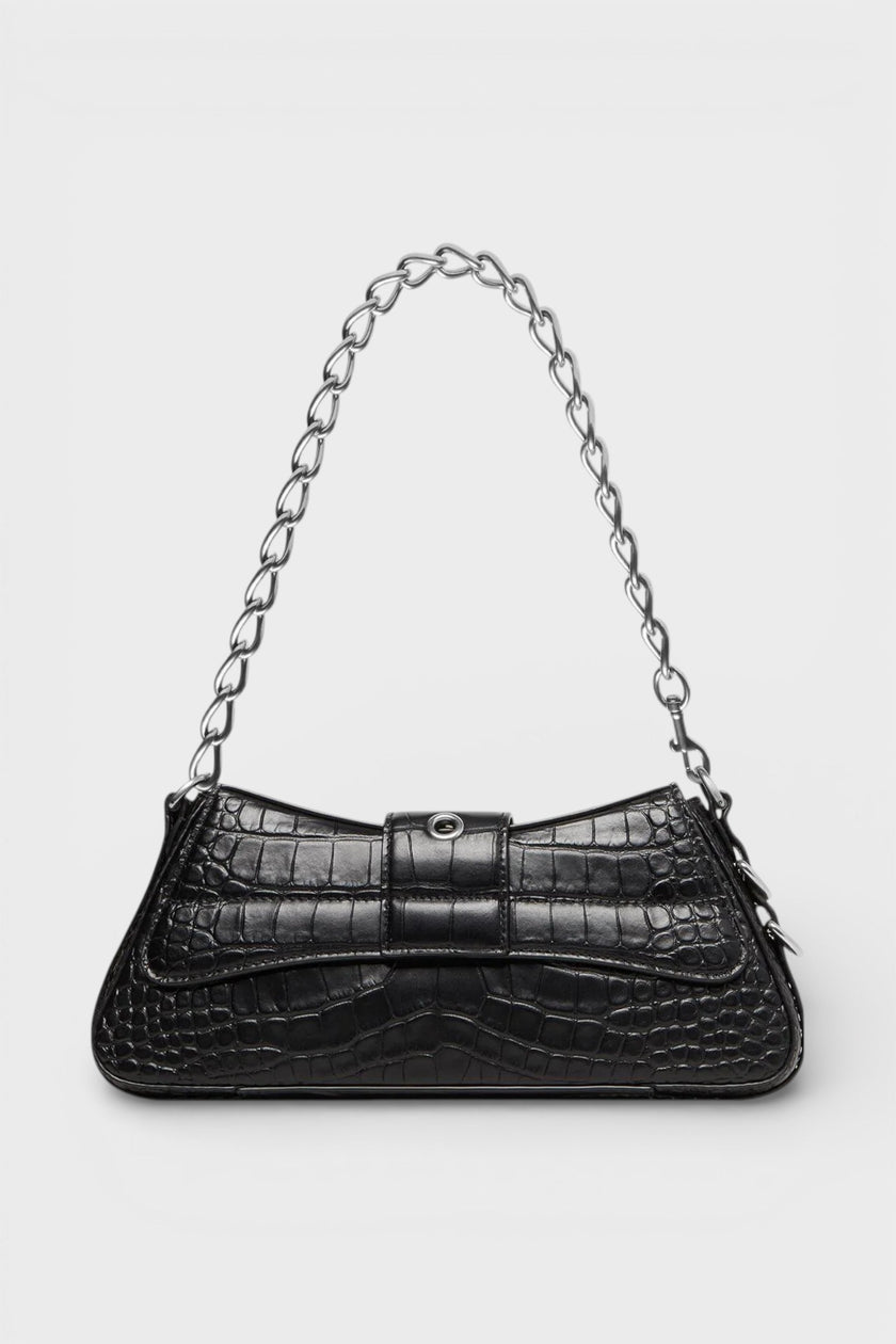 Lindsay Leather Shoulder Bag Black