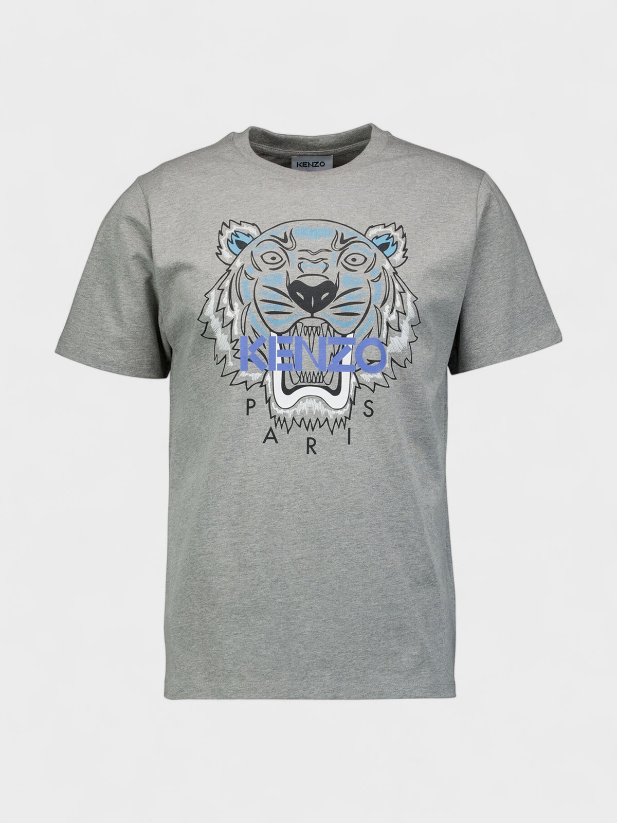 Tiger Graphic T Shirt Grey Blue