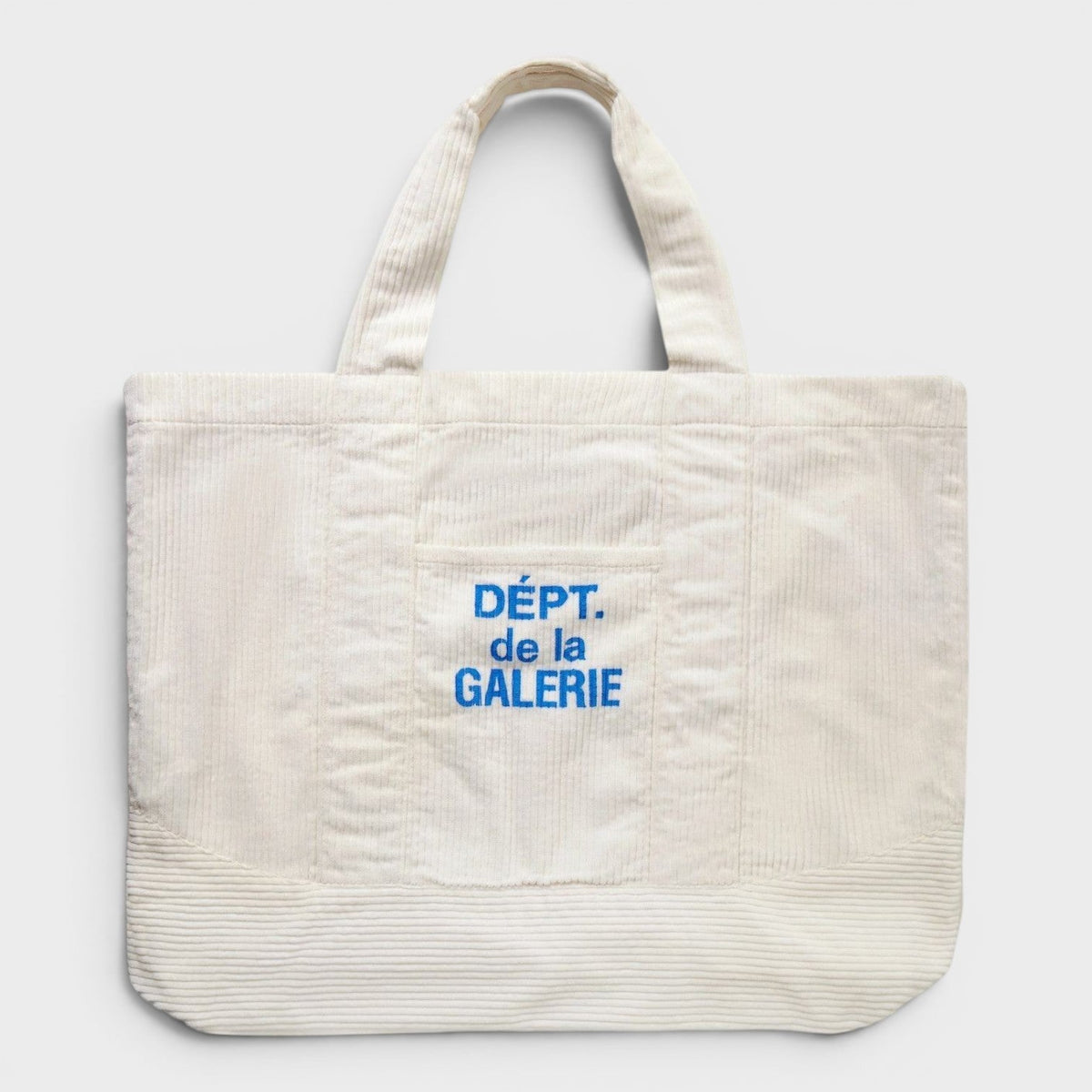 Logo-Print Cotton-Corduroy Tote Bag White