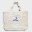 Logo-Print Cotton-Corduroy Tote Bag White