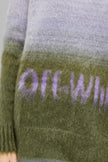 Off-White Mohair Helvetica Logo Turtleneck Military Green Lilac