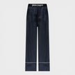 Satin Pyjama Bottoms Navy Blue
