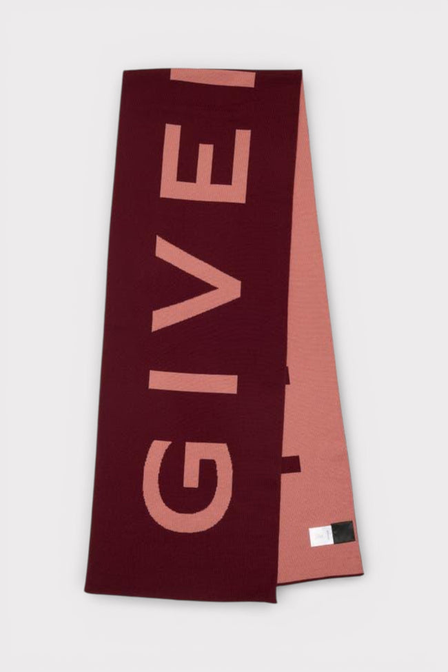 Givenchy Jacquard Logo Scarf Red Pink