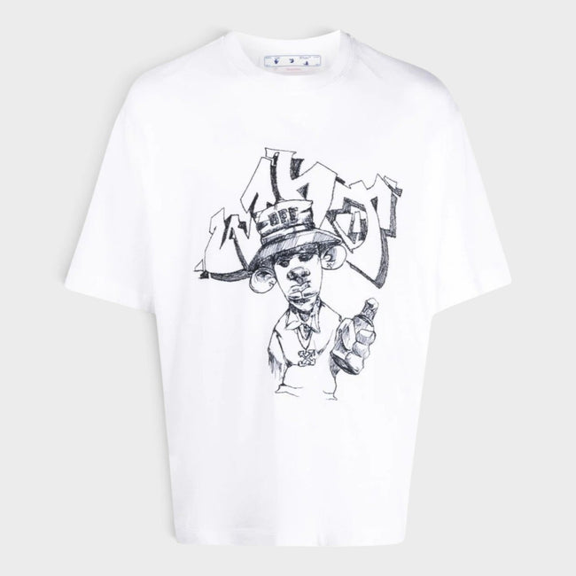 Graffiti Over Skate Short Sleeve Tee White