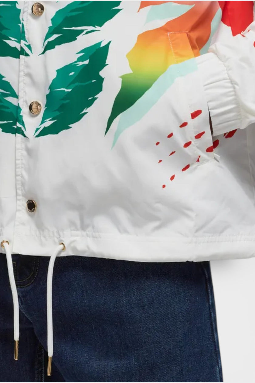 Printed Coach Jacket Casa Moto White