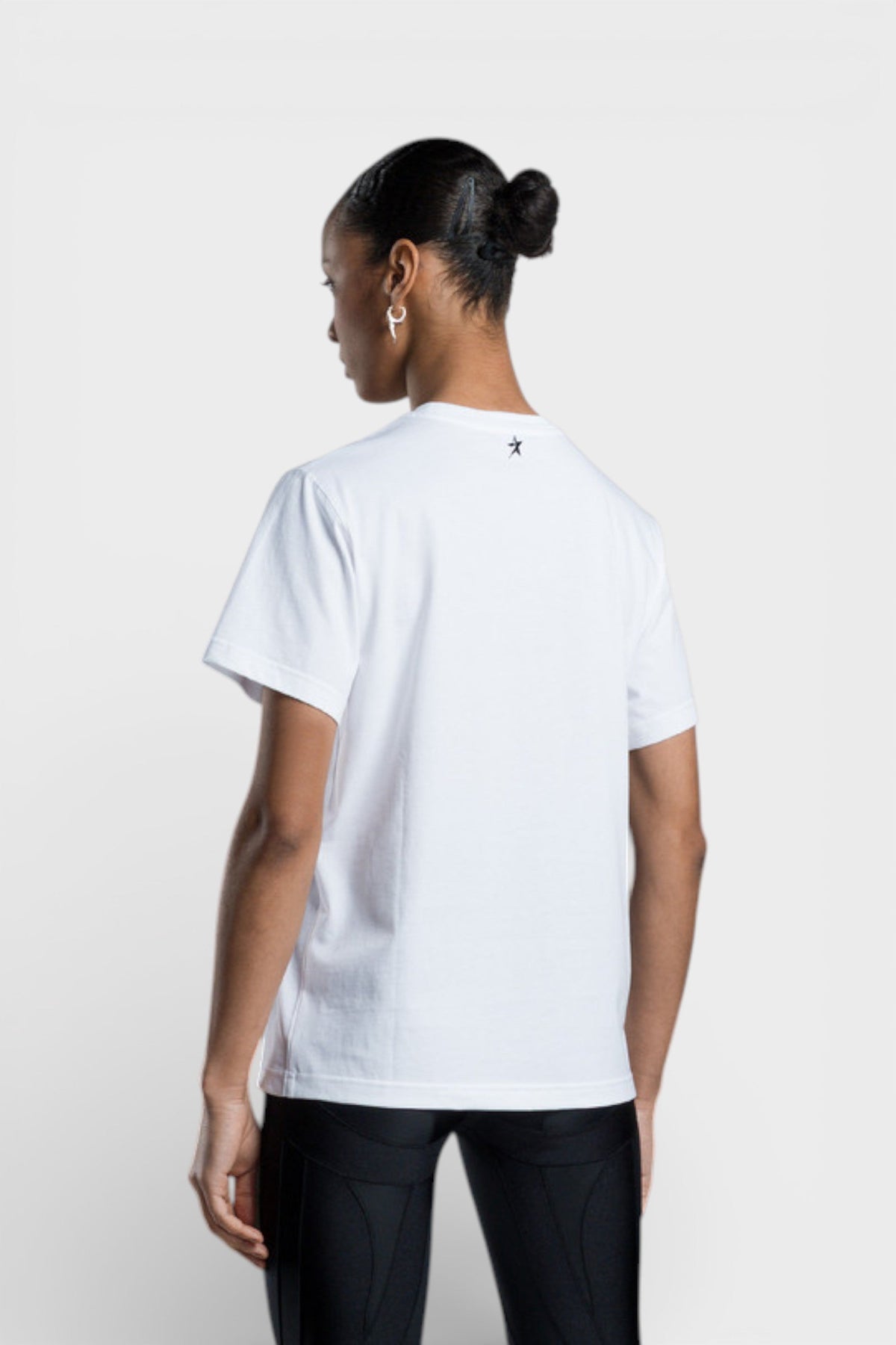 Mugler Logo Print Oversized Tee Warm White