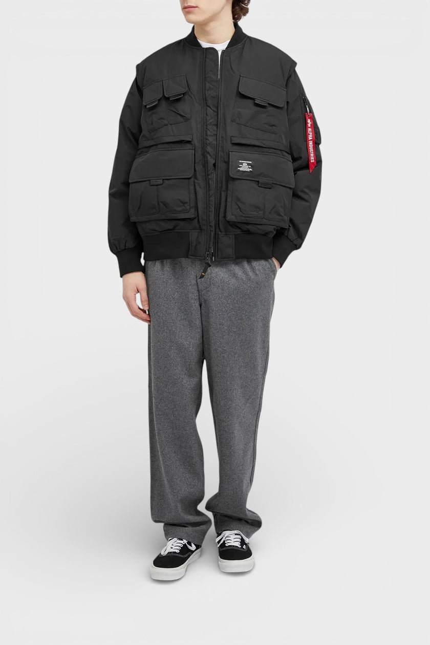 Alpha Industries Men's Multi Pocket Flight Jacket Black