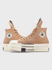 Rick Owens DRKSHDW DBL DRKSTAR Chuck 70 High Washed Canvas Brown