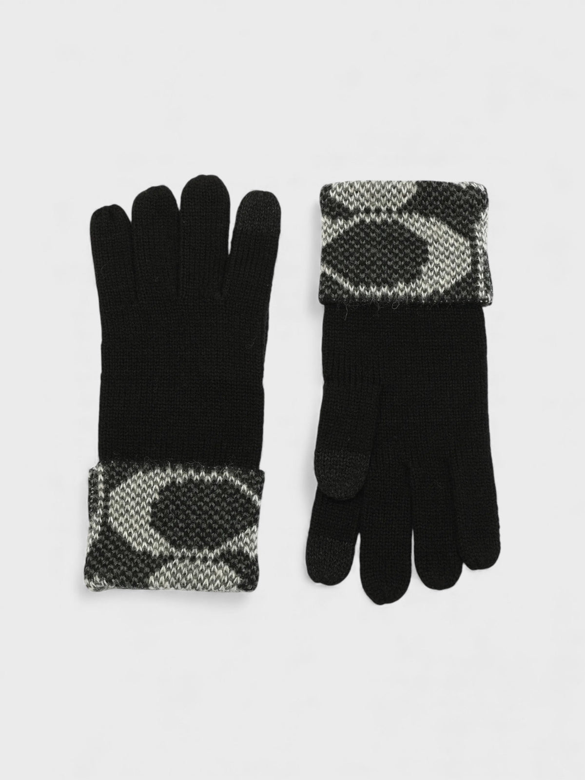 Coach Jumbo Signature C Knit Gloves Black