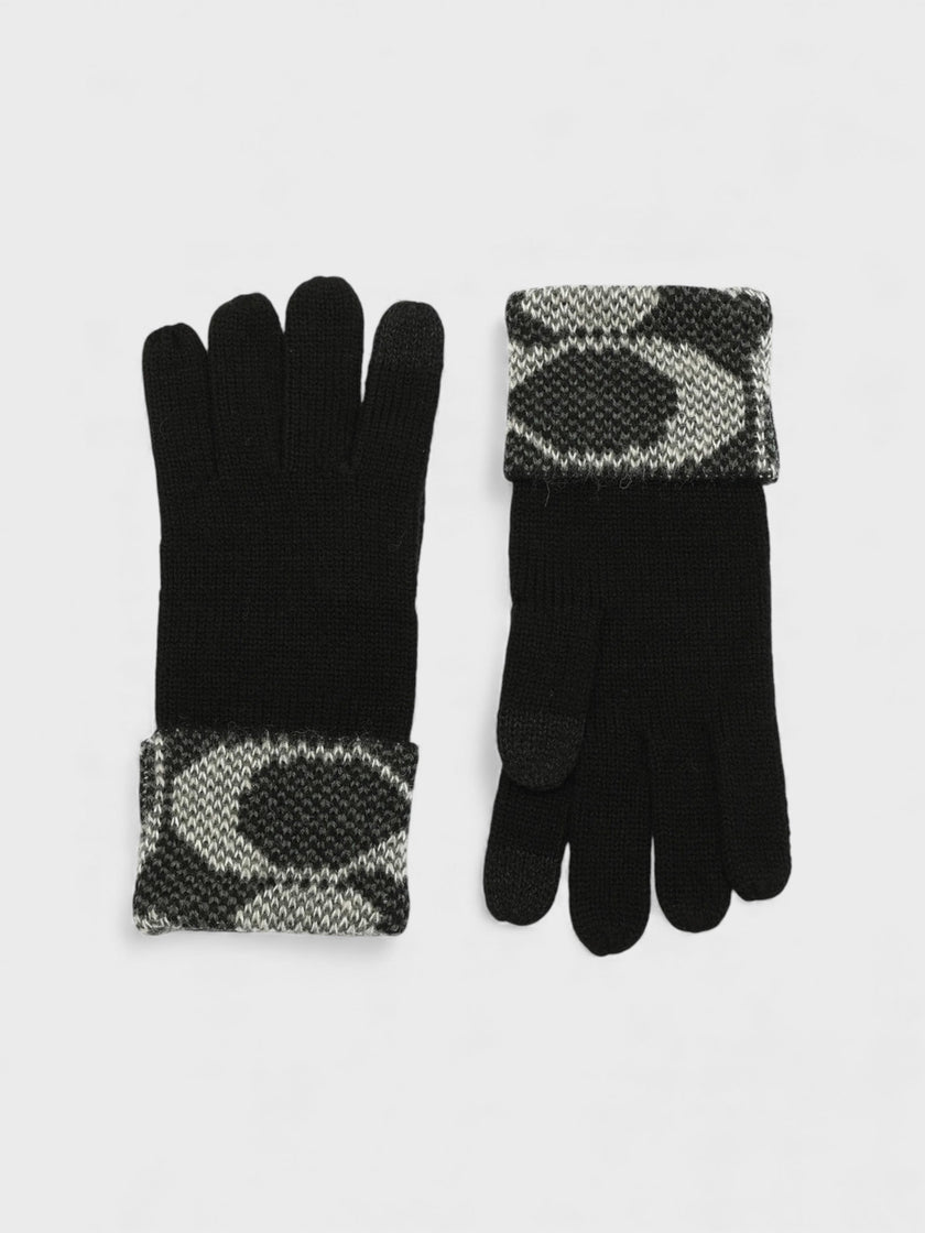 Coach Jumbo Signature C Knit Gloves Black