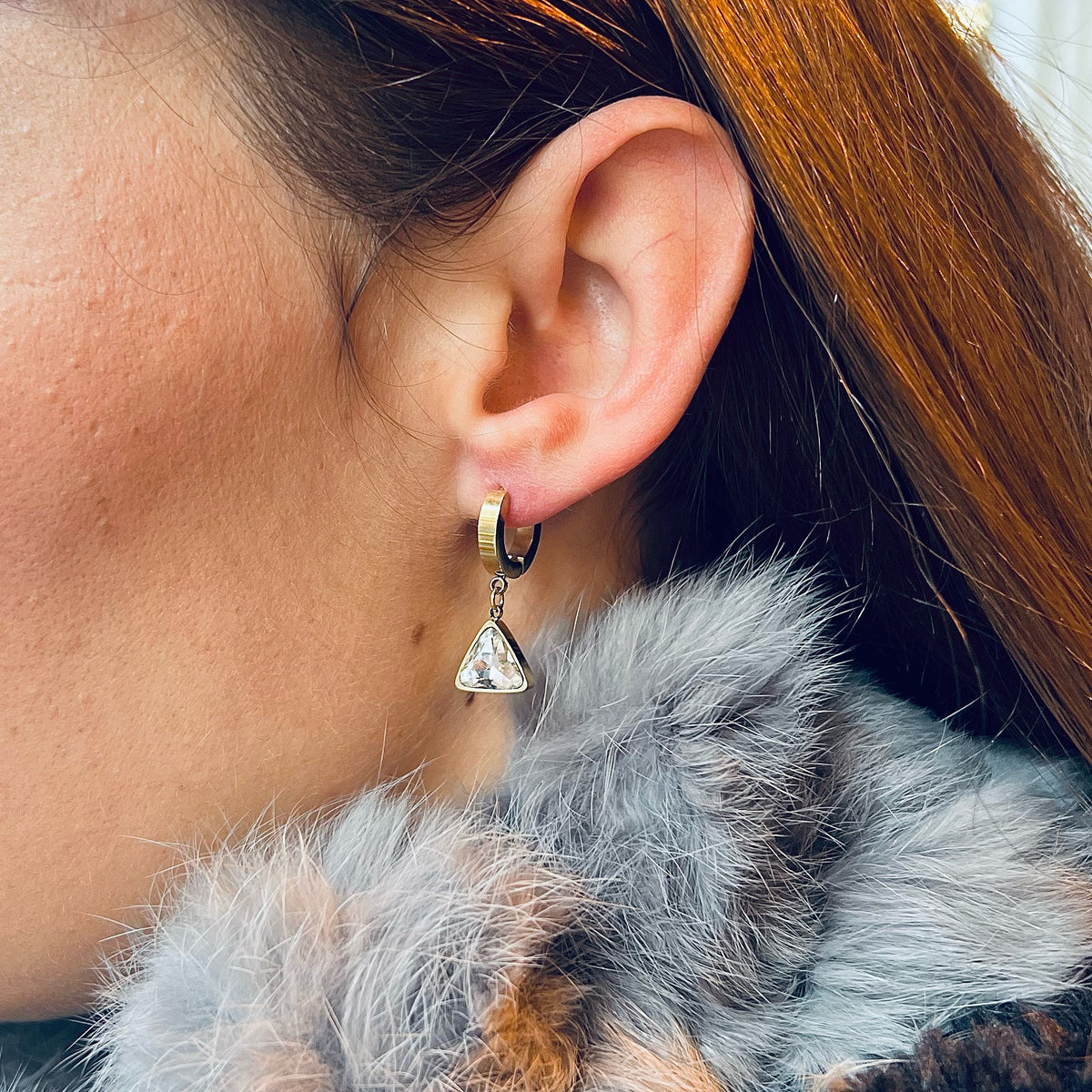 Orecchini con gemme placcati in oro 18k Molly Luxe