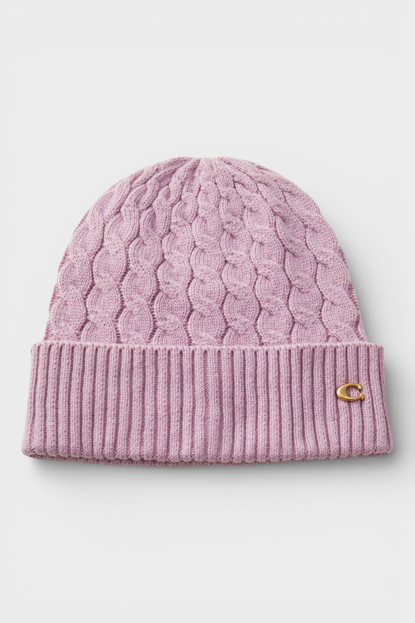 Cable Beanie & Gloves Gift Set Faded Pink