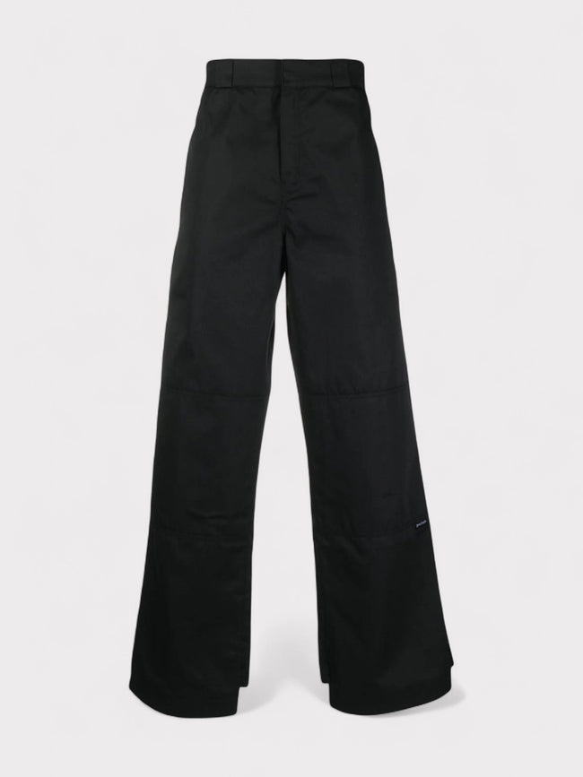 Reversed Waistband Chino Trouser Black