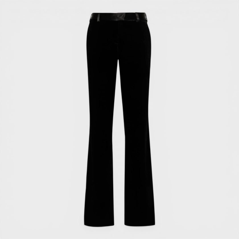 Velvet Tailored Trousers Black