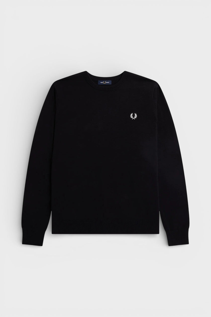 Fred Perry Graphic Laurel Wreath Jumper Black