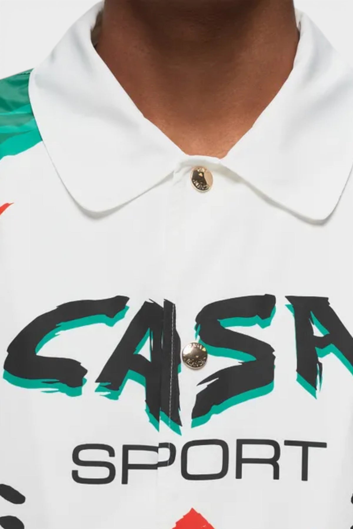 Printed Coach Jacket Casa Moto White