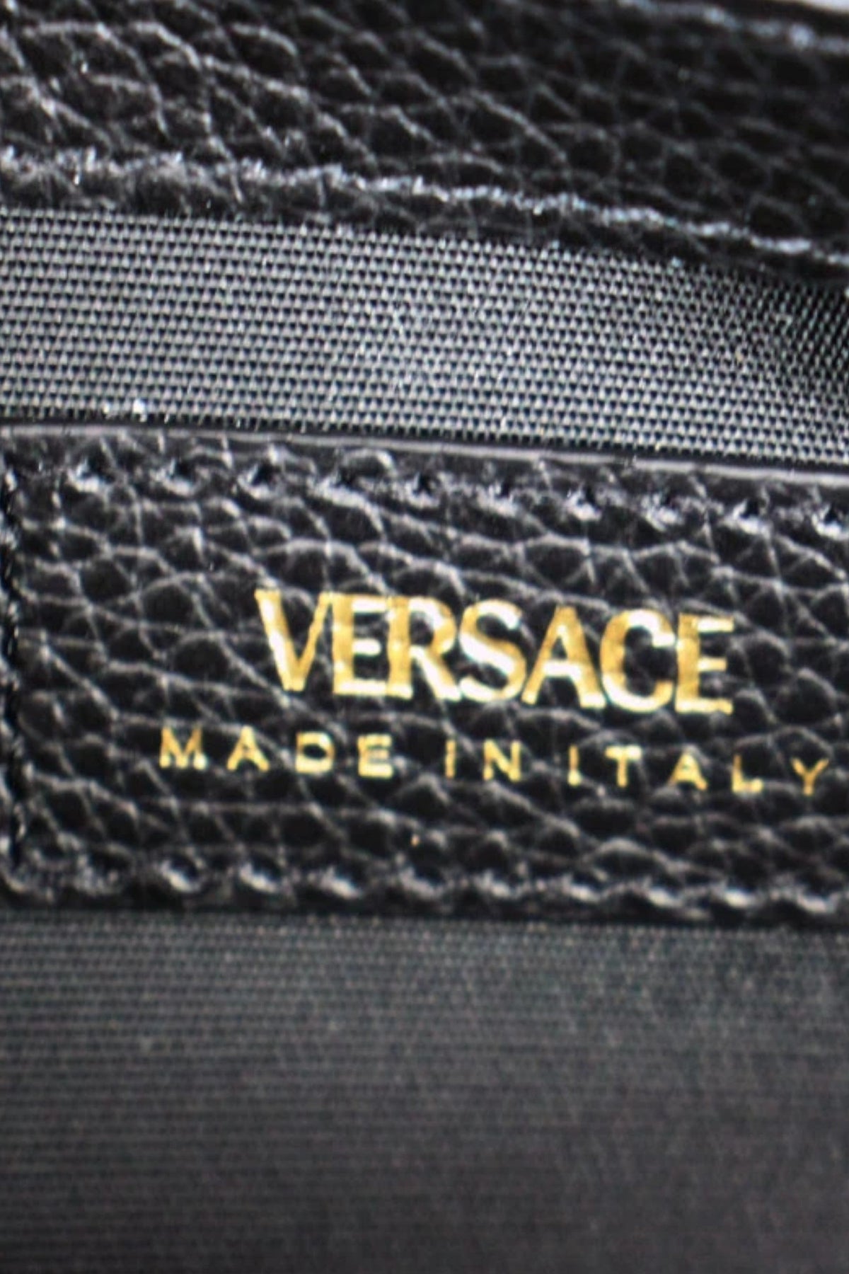 Versace Virtus Black Leather Long Wallet