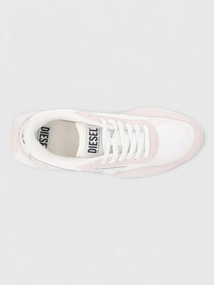 Diesel Womens Tyche Runner Sneakers Suede Fabric White