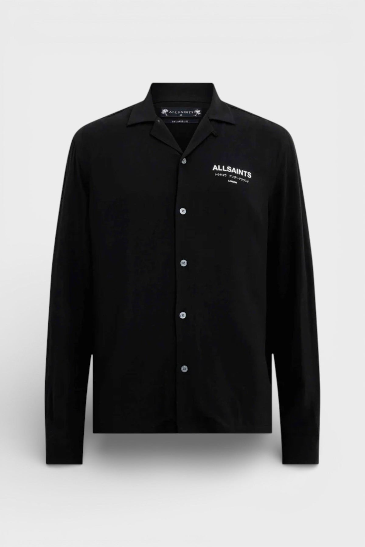 All Saints Underground Long Sleeve Relaxed Fit Shirt Black