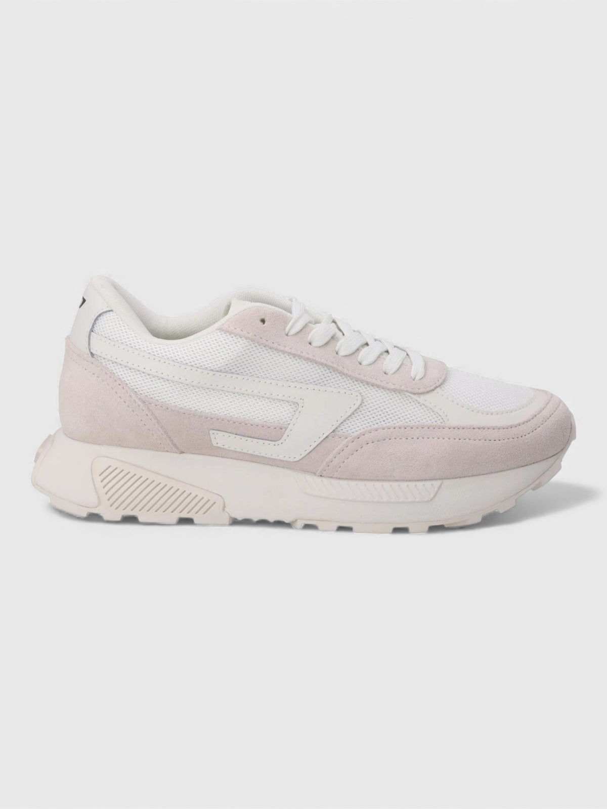 Diesel Womens Tyche Runner Sneakers Suede Fabric White
