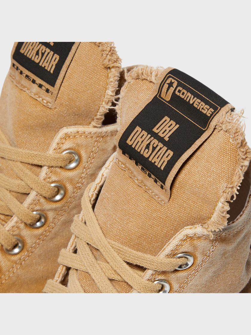 Rick Owens DRKSHDW DBL DRKSTAR Chuck 70 High Washed Canvas Brown