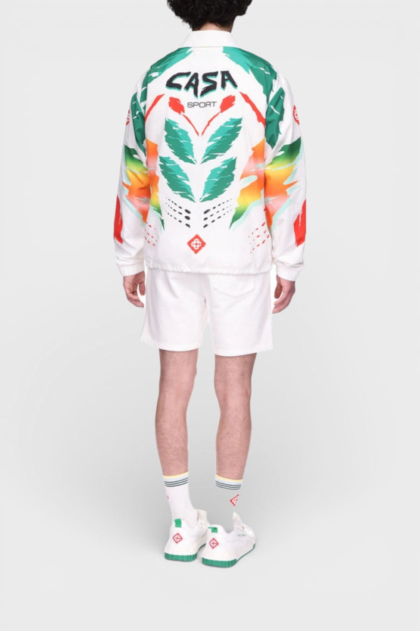 Printed Coach Jacket Casa Moto White
