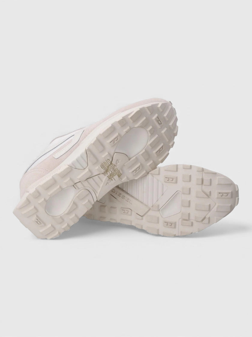 Diesel Womens Tyche Runner Sneakers Suede Fabric White