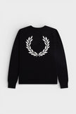 Fred Perry Graphic Laurel Wreath Jumper Black