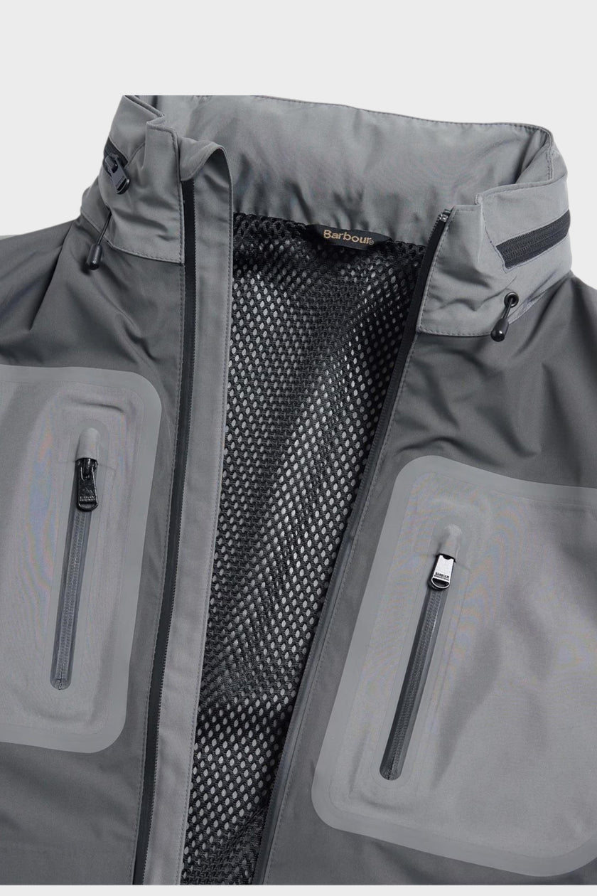 Chevin Waterproof Concealed Hood Rain Anorak Grey