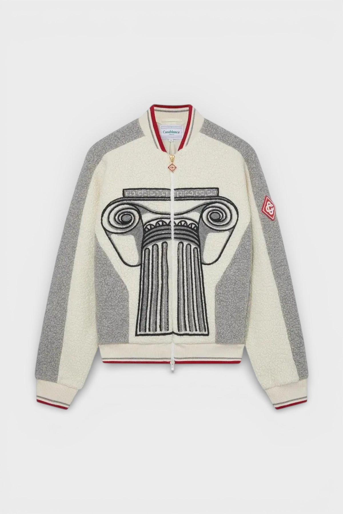 Embroidered Cashmere Terry Jacket White Column