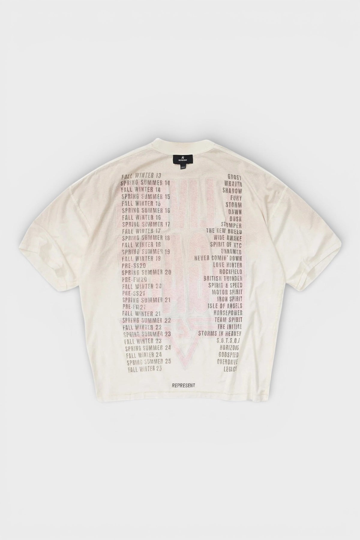 Represent Reversible Rep Living Legacy Oversized T-Shirt Washed Ecru