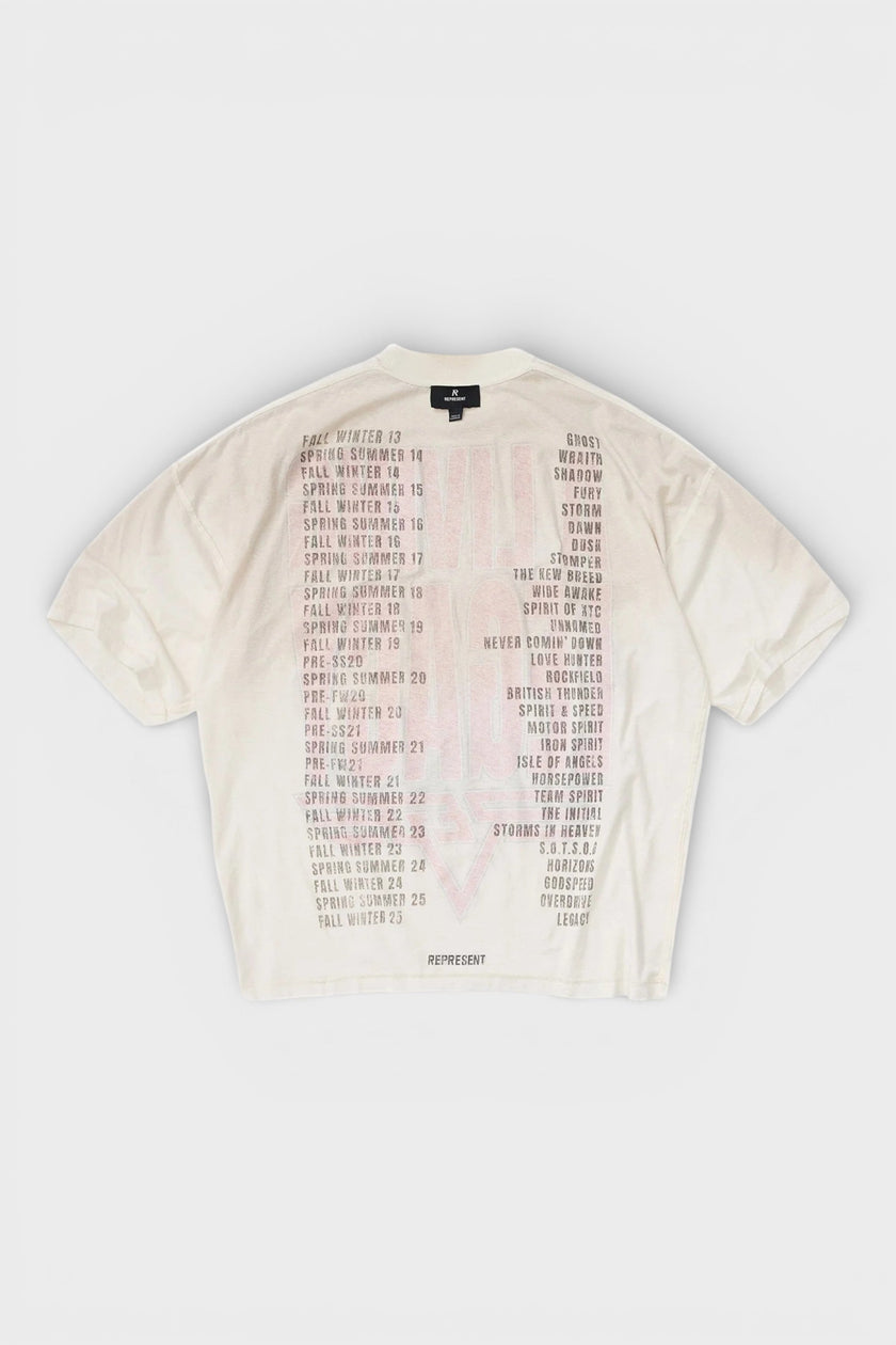 Represent Reversible Rep Living Legacy Oversized T-Shirt Washed Ecru