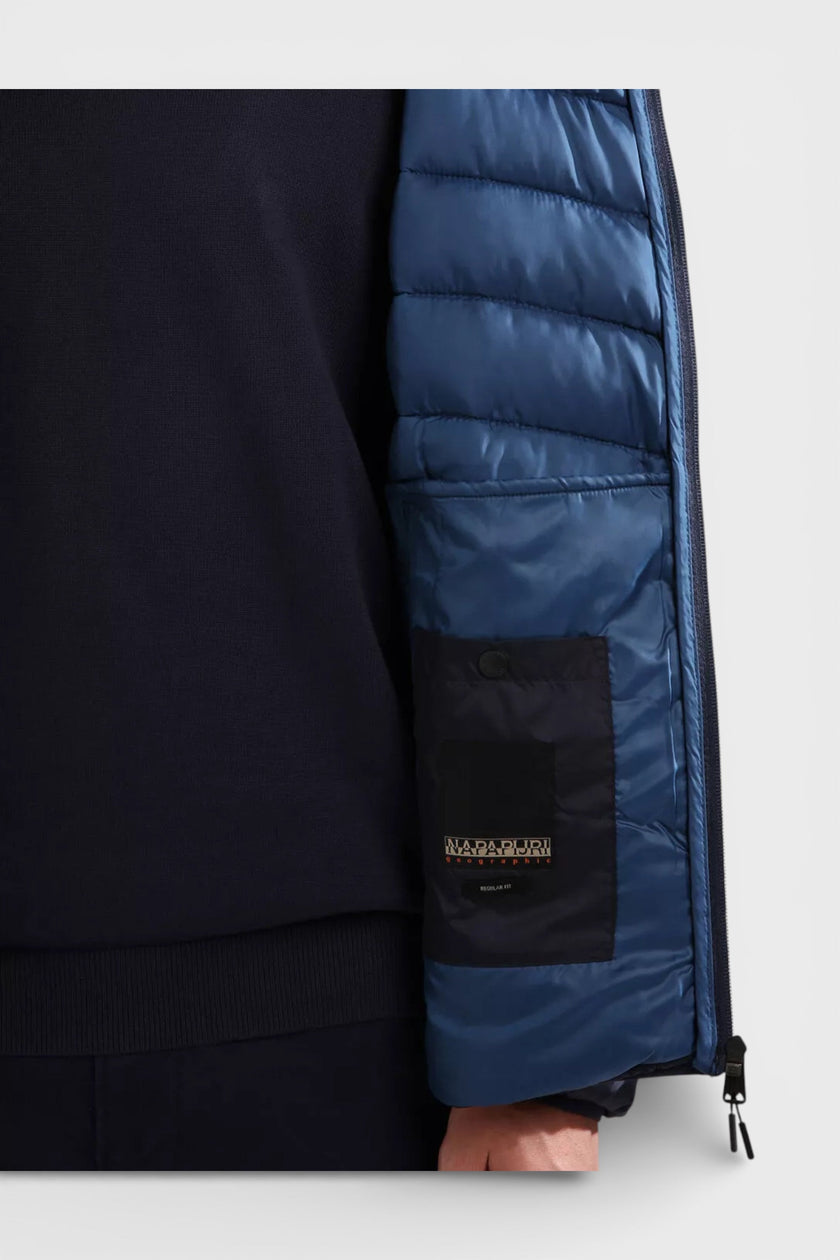 Napapijri Men's Aerons Hooded Padded Jacket Blue Marine