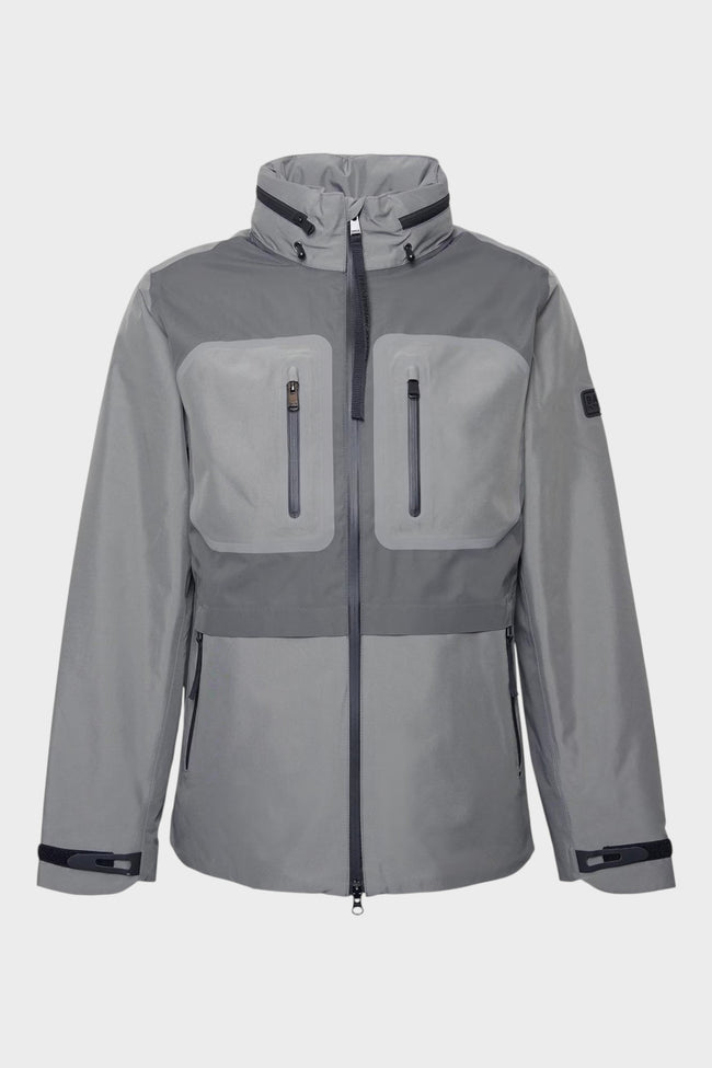 Chevin waterdichte regenanorak met verborgen capuchon grijs