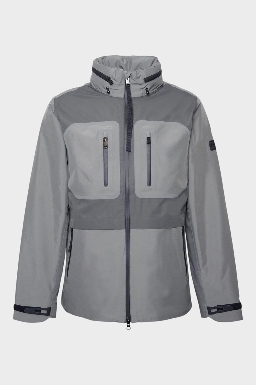 Chevin Waterproof Concealed Hood Rain Anorak Grey
