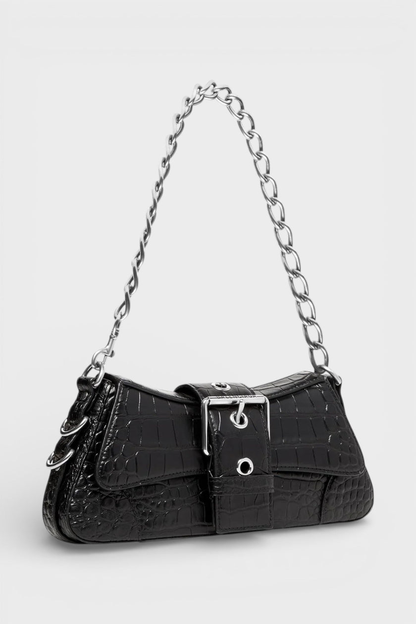 Lindsay Leather Shoulder Bag Black
