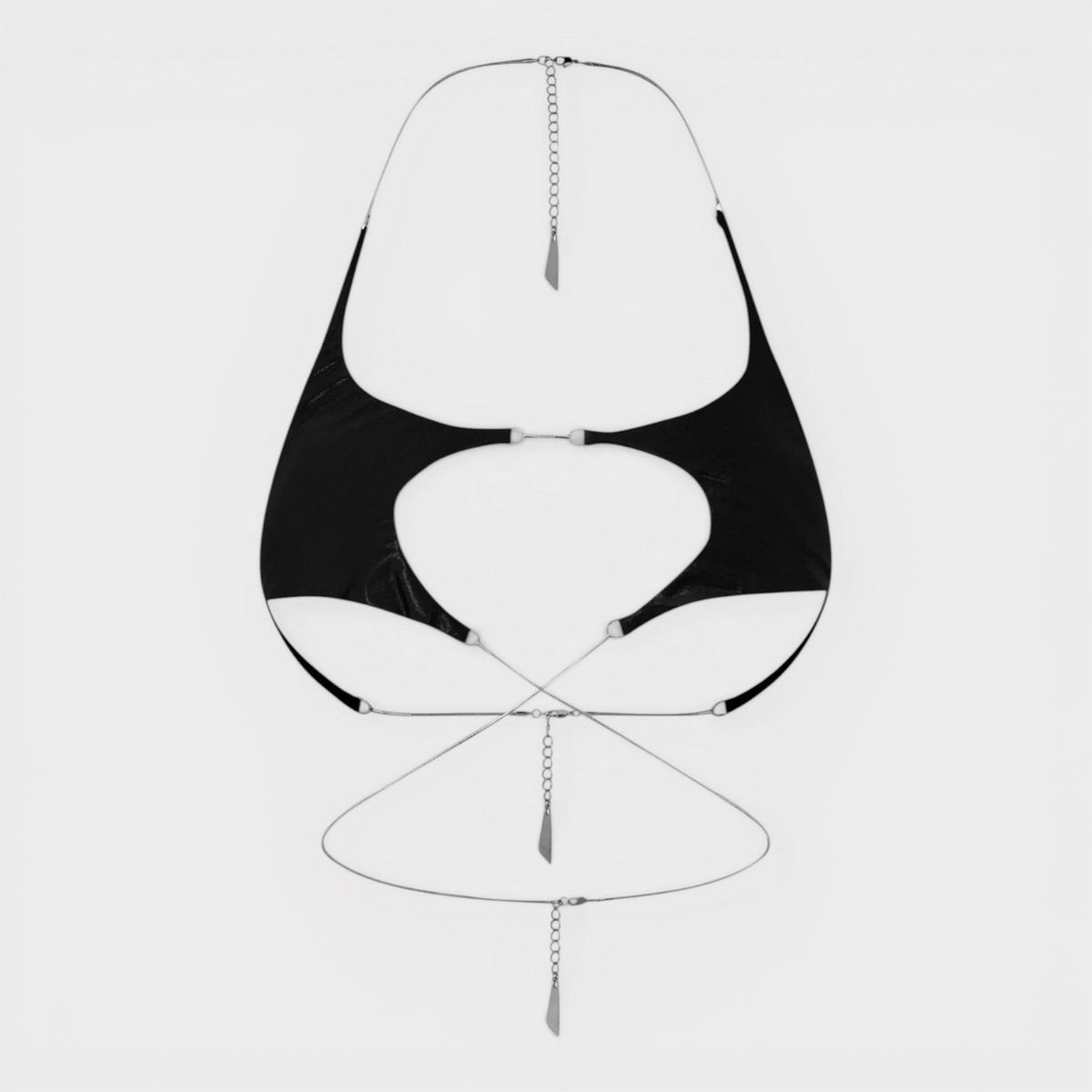 Mugler Star Cutout Bikini Top Black
