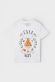 Printed Fitted T-Shirt Casa Way White