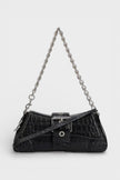 Lindsay Leather Shoulder Bag Black