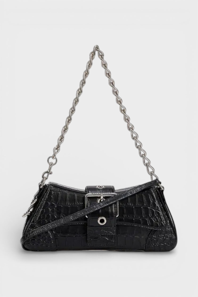 Lindsay Leather Shoulder Bag Black