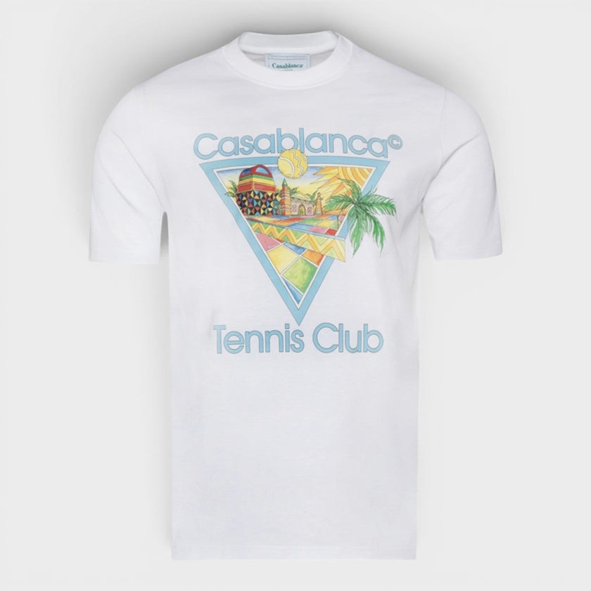 Printed T-Shirt Afro Cubism Tennis Club White